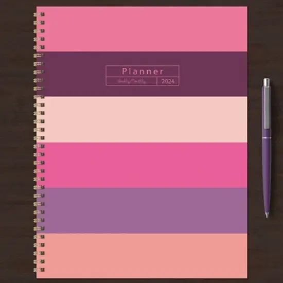 TF Publishing 2024 Weekly/Monthly Planner 11"x9" Pink Plum Blush & Petal image {5}