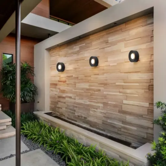 LLHZSY Flush Mount Outdoor Ceiling Light Black 5 1/10" Round LED Light Fixture for Corridor Hallway Post Exterior image {3}