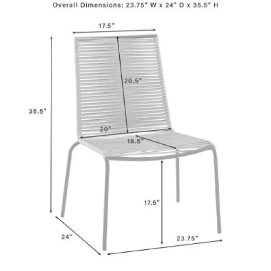 Fenton 4pk Outdoor Wicker Stackable Chairs - Gray - Crosley image {9}
