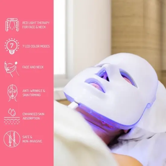 LED Light Therapy Face Mask 7 Color Skin Care Mask for Acne, Anti-Aging, Wrinkles & Rejuvenation image {1}