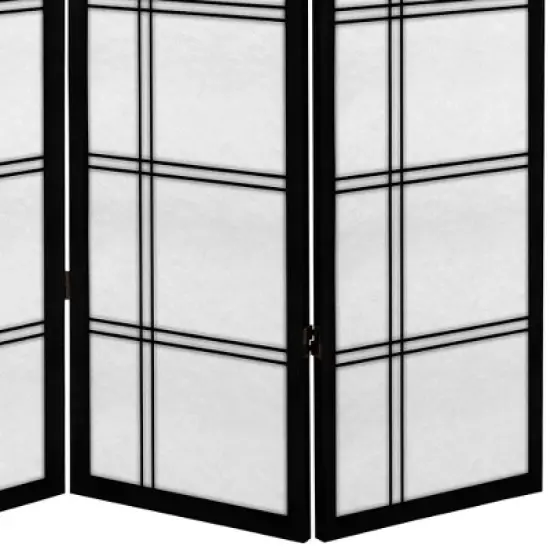 6 ft. Tall Canvas Double Cross Room Divider - Black (6 Panels) image {2}