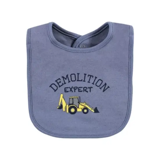 Hudson Baby Infant Boy Cotton Bibs, Construction, One Size image {6}