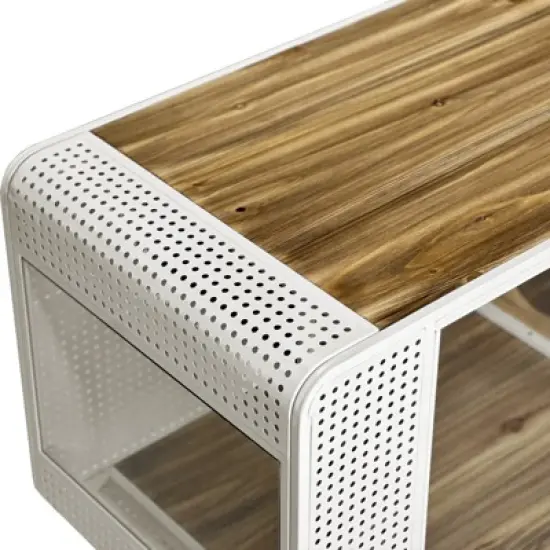 DSVIMOY Spacious Cat House with Glass for Living Room, Hallway, Study and Other Space, White, 55.12"*22.83"*29.92" image {1}