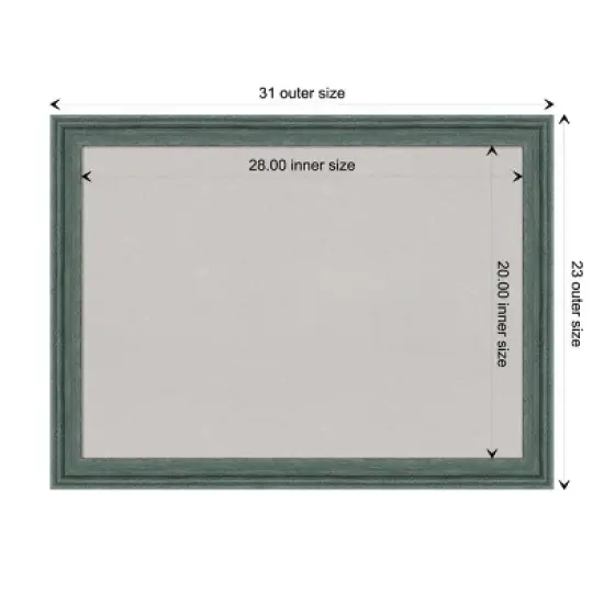 31"x23" Upcycled Wood Frame Gray Cork Board Teal - Amanti Art image {9}