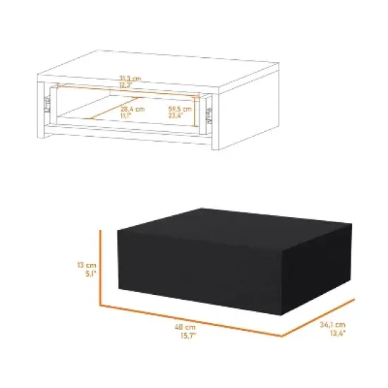 NicBex Vienna Floating Nightstand with Drawer,Space-Saving Wall Mounted Bedside Table,Night Stand for Bedroom&Living Room,Bedroom Furniture image {2}
