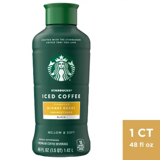 Starbucks Unsweetened Blonde Roast Iced Coffee - 48 fl oz image {3}