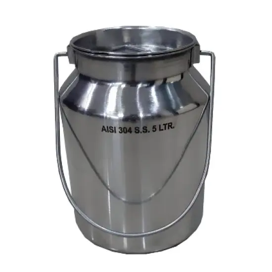 Lehman's Small Stainless Steel Milk Can, Seamless Solid Bail, 10 inches high, 1.3 Gallon image {4}