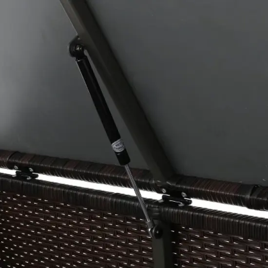 GDFStudio Avianna Outdoor Wicker Storage Coffee Table, Multibrown image {5}