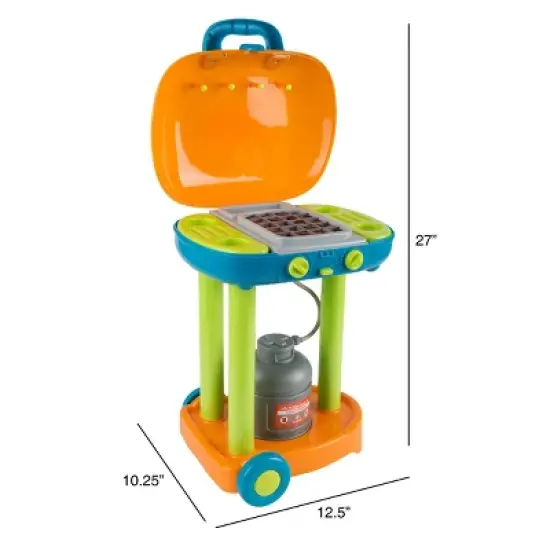 Toy Time Kids' Pretend Play BBQ Grill Toy Set with Toy Food and Kitchen Accessories image {1}