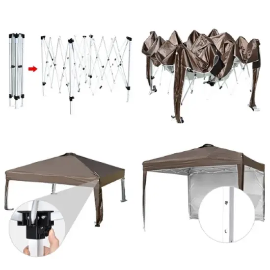 InstaHibit 10x10x8.7 Ft Pop Up Canopy with Sidewall & Bag image {5}