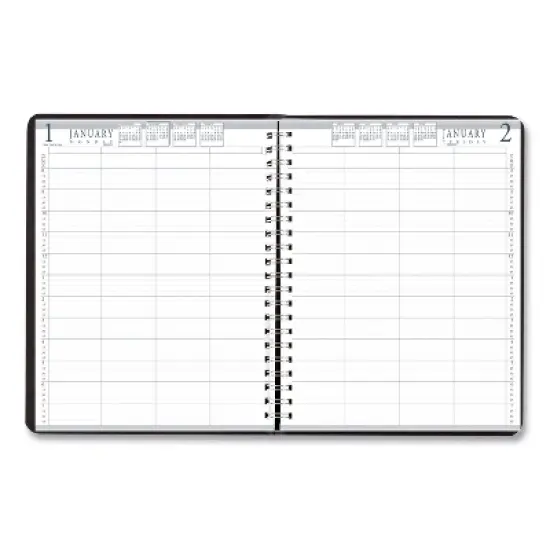 Four-Person Group Practice Daily Appointment Book, 11 x 8.5, Black Cover, 12-Month (Jan to Dec): 2026 image {1}