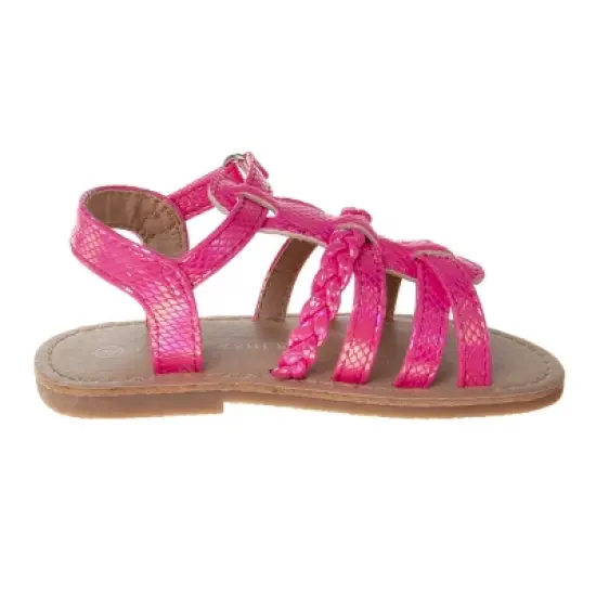 Laura Ashley Girls Hook and Loop Strappy Gladiator Sandals. (Toddler/Little Kids). image {1}