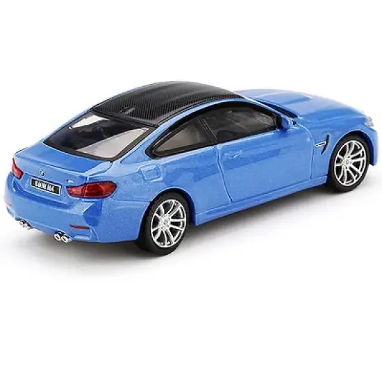 BMW M4 (F82) Yas Marina Blue Metallic with Carbon Top Limited Edition to 2400 pieces Worldwide 1/64 Diecast Model Car by True Scale Miniatures image {3}