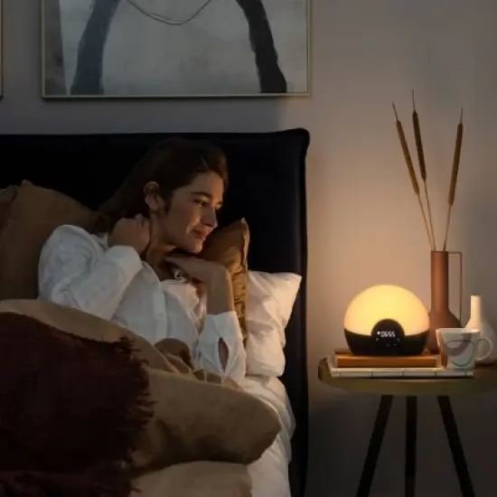 Lumie Bodyclock Glow 150 Wake-Up Light Alarm Clock with Sunrise and Sunset image {5}