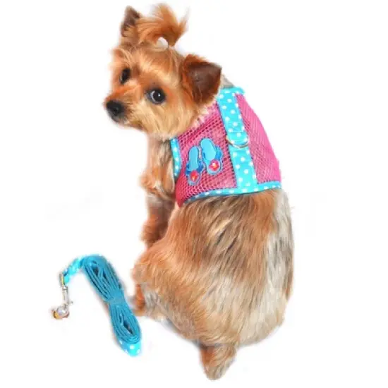 Doggie Design Cool Mesh Dog Harness Under the Sea Collection-Pink and Blue Flip Flop image {6}