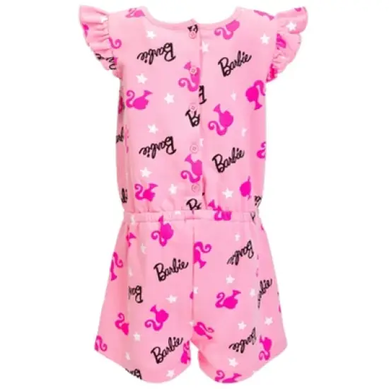 Barbie French Terry Sleeveless Romper Little Kid to Big Kid image {2}