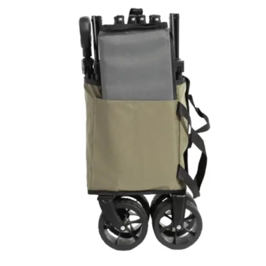 FATMOON Folding Wagon Cart with All Terrain Wheels & Adjustable Handle,360&deg; Smooth Mobility,Foldable Design for Camping,Shopping,Sports,Outdoor image {9}