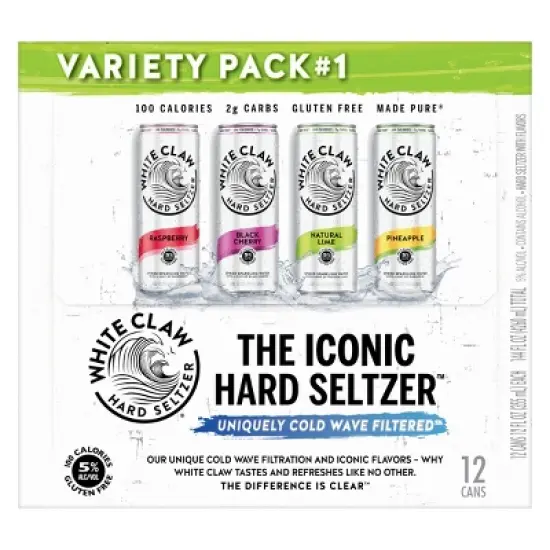 White Claw Hard Seltzer Variety Pack - 12pk/12 fl oz Slim Cans image {7}