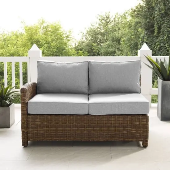 Bradenton Outdoor Wicker Sectional Left Side Loveseat - Crosley
 image {2}