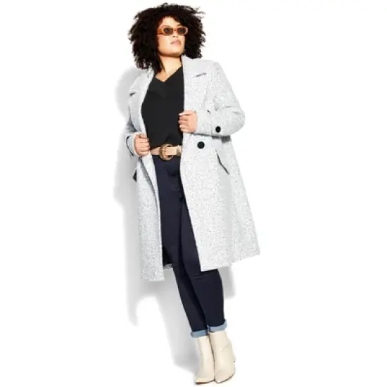 Women's Plus Size Emma Coat - grey | CITY CHIC image {3}