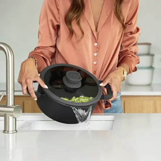 BergHOFF Leo Stone+ 10Pc Nonstick Ceramic Cookware Set With Glass Lid, Recycled Cast Aluminum image {5}