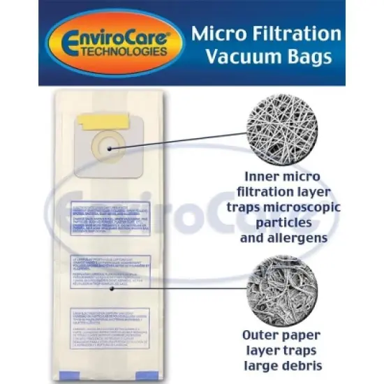Panasonic Types U, U-3, U-6 Micro Filtration Vacuum Cleaner Dust Bags 9 Pack image {1}