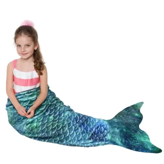 Catalonia Kid Flannel Blanket Mermaid Tail, Super Soft Plush Sleeping Bag Snuggle Blanket for Girl, Cozy Gift for Kid, Girl, Daughter, Granddaughter image {7}