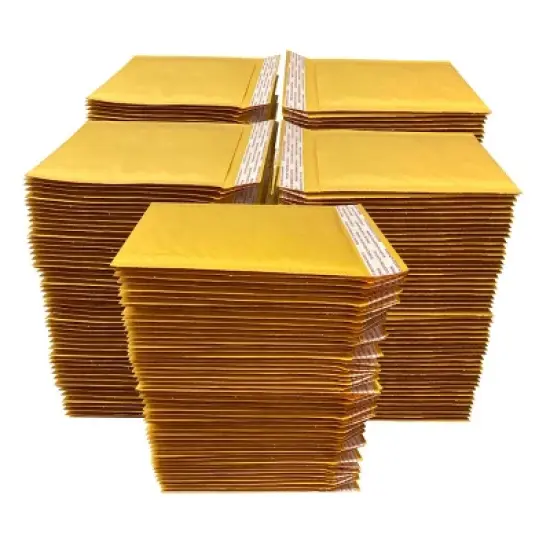 UOFFICE Pack of 250 Kraft Bubble Mailers 4" x 8" - #000 Self-Seal Padded Envelopes image {3}
