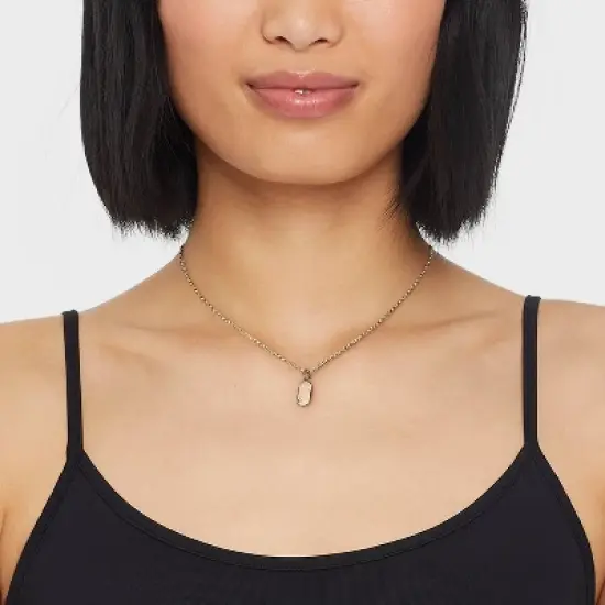 14K Gold Plated Cubic Zirconia Design Pendant Necklace - A New Day&trade; image {1}