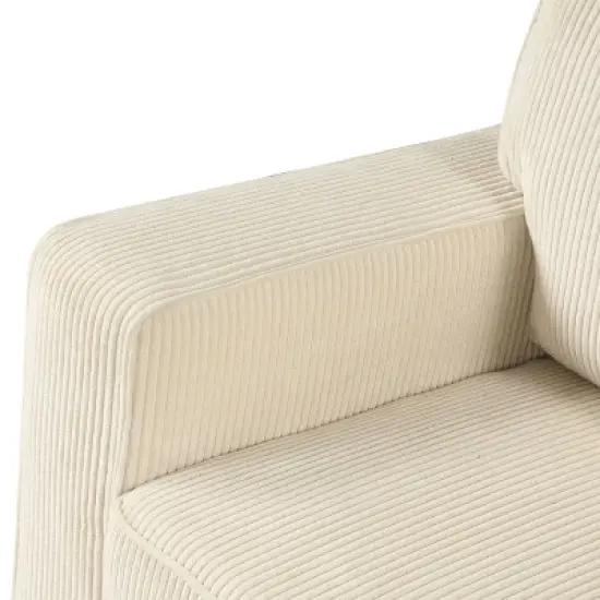 HOMES: Inside + Out Paeke Sleeper Sectional Sofa Corduroy with Storage Chaise and Reversible image {12}