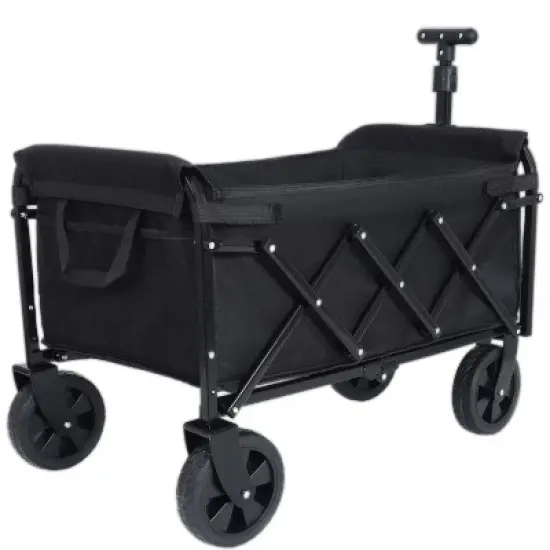 Expandable Dual-Layer Utility Wagon with 100% Extra Space - Grocery CartBlack image {5}