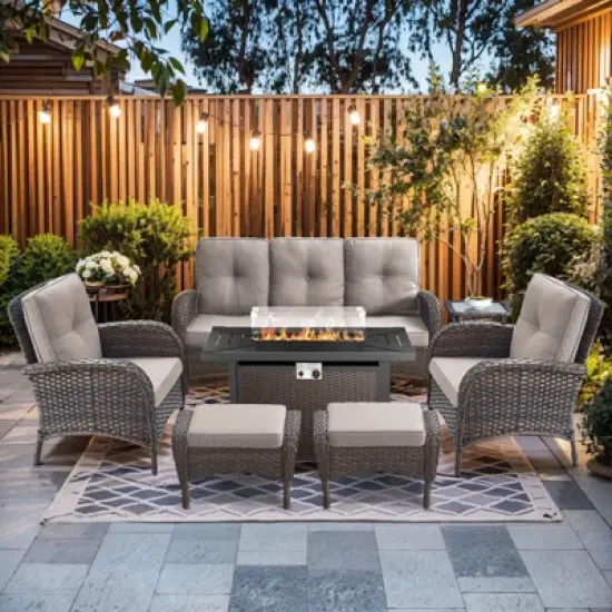 Gymojoy Sofa Patio Chair with Propane Fire Pit Table image {16}