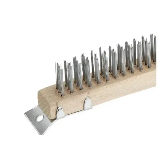 Winco Scratch Brush with Wire Bristles and Scraper, 14" image {1}