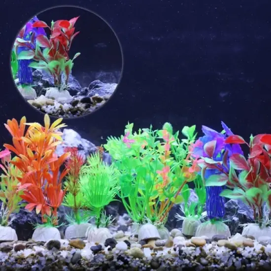 Unique Bargains Aquarium Plants Decor Fish Tank Plant Artificial Aquarium Plants 10 Pcs image {5}