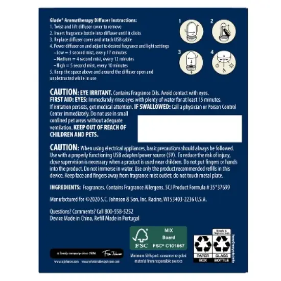 Glade Aromatherapy Cool Mist Diffuser Air Freshener - Choose Calm - 0.56 fl oz image {2}