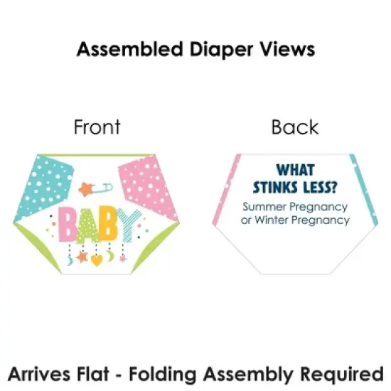 Big Dot of Happiness Colorful Baby Shower - Baby Shower Conversation Starter - 2-in-1 Dirty Diaper Game - Set of 24 image {6}
