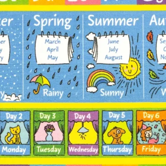 KC CUBS Boy & Girl Kids ABC Alphabet, Seasons, Months & Days Educational Learning & Fun Game Play Nursery Bedroom Classroom Rug Carpet image {4}