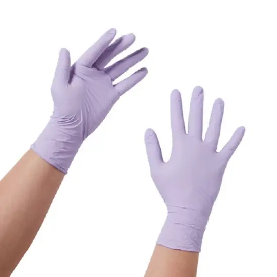 Halyard Lavender Disposable Nitrile Exam Glove Standard Cuff Length MEDIUM 52818 250 per Box image {2}