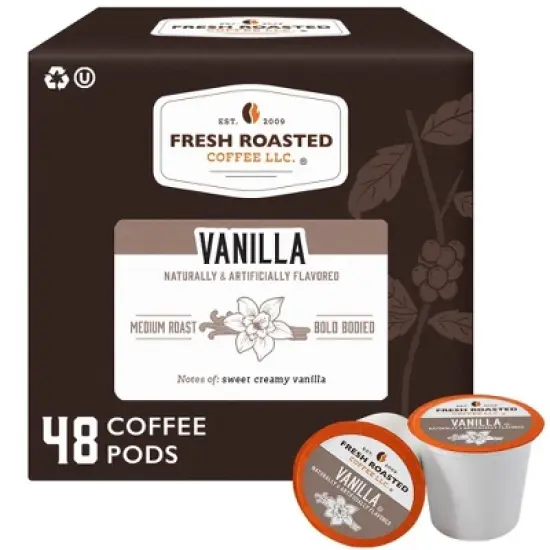 Fresh Roasted Coffee - 48 CT Vanilla Flavored Single Serve Pods image {8}
