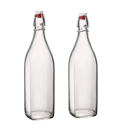 Bormioli Rocco 33.75oz Swing Bottle (Set of 2) - Reusable Glass with Airtight Leakproof Swing Tops, BPA-Free Office Water Bottle image {7}
