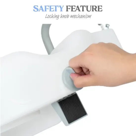 Emma and Oliver Ramsey Elevated Toilet Seat for the Elderly with Height Adjustable Foam Wrapped Handles and Locking Safety Mechanism image {14}