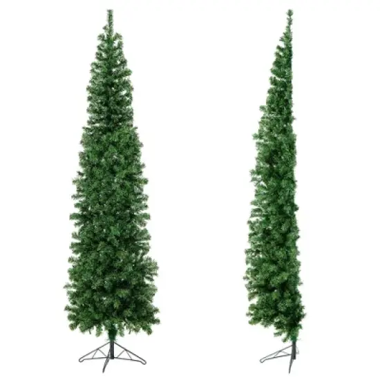 Costway 7ft Pre-lit PVC Artificial & Pine Needles Half Christmas Tree w/ 450 Branch Tips & 150 Lights image {11}