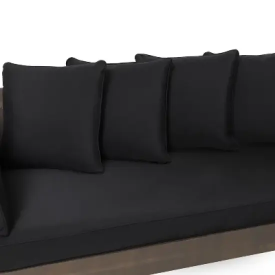 Christopher Knight Home Lana Patio Acacia Convertible 3 Seater Daybed Sofa with Foldable Arm and 4 Pillows image {6}