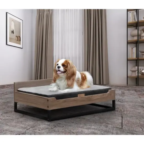 TailZzz Milo Wooden Pet Bed with Mattress  Small / Medium Dog Bed image {7}