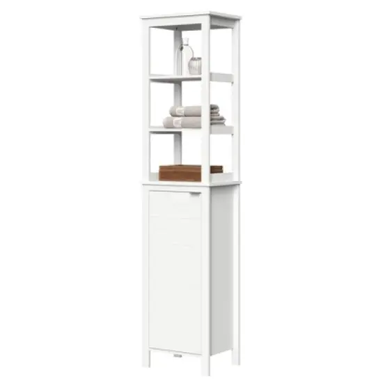Madison Collection Linen Tower with Open Shelves - RiverRidge Home image {9}