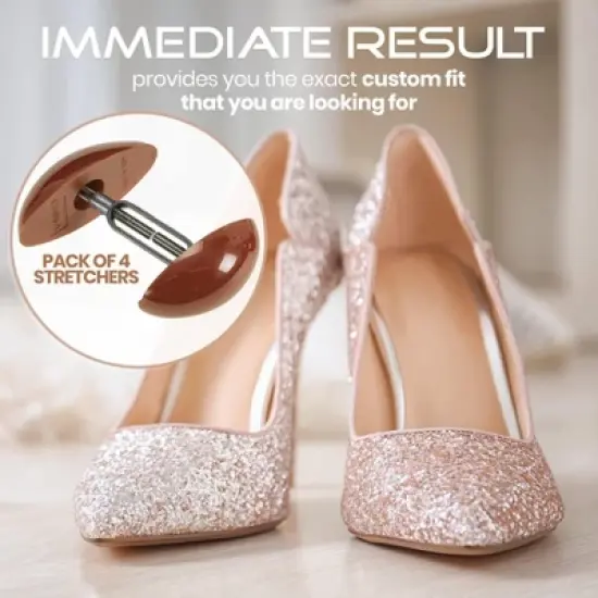 MEDca Shoe Stretcher &ndash; 2 Pairs (4 Stretchers) Brown Shape & Width Extenders for Men&rsquo;s & Women&rsquo;s Shoes or Boots image {6}