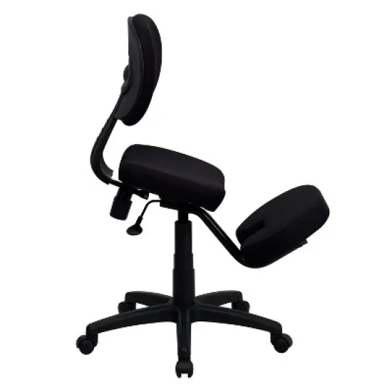 Emma and Oliver Mobile Ergonomic Kneeling Posture Task Office Chair in Black Fabric image {2}
