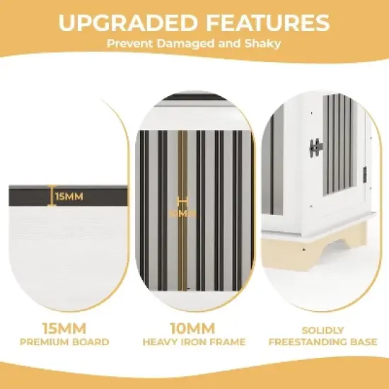 Dog Furniture Crate, 47" Large Dog Crate Furniture w/ 2 Storage Draws & Removable Divider for Large/Medium/Small Dogs image {2}