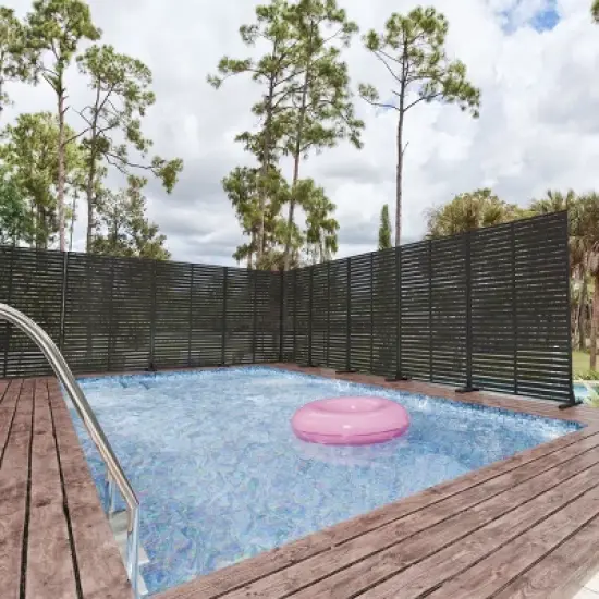 SEVOBAL 8pc Patio Screen Patio Privacy Porch Screen Patio Screens Paged Patio Decorative Screens Patio Screen Decor Outdoor, Black, 363.76"*15.75"*72" image {1}