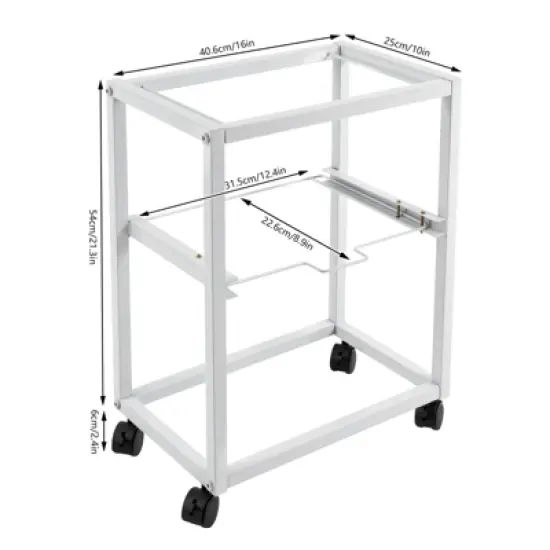 YIYIBYUS 2 Tiers Metal Rolling File Carts with Wheels Pull-Out File Folder Rack image {2}